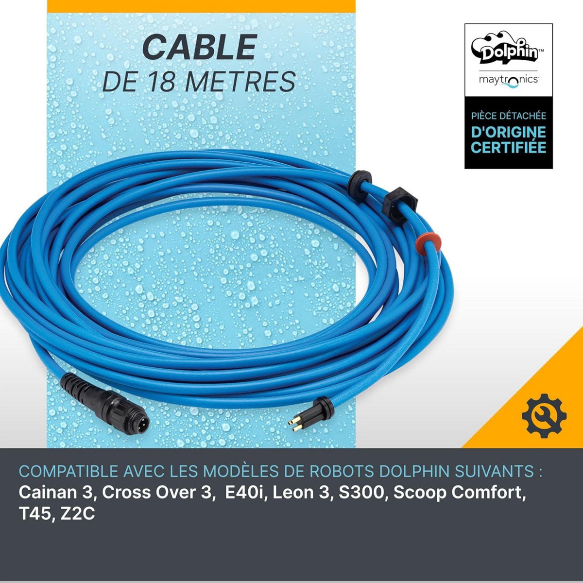 Dolphin Cable d'alimentation 18m pour robot dolphin s300 et équivalent voir liste - 9995885-diy