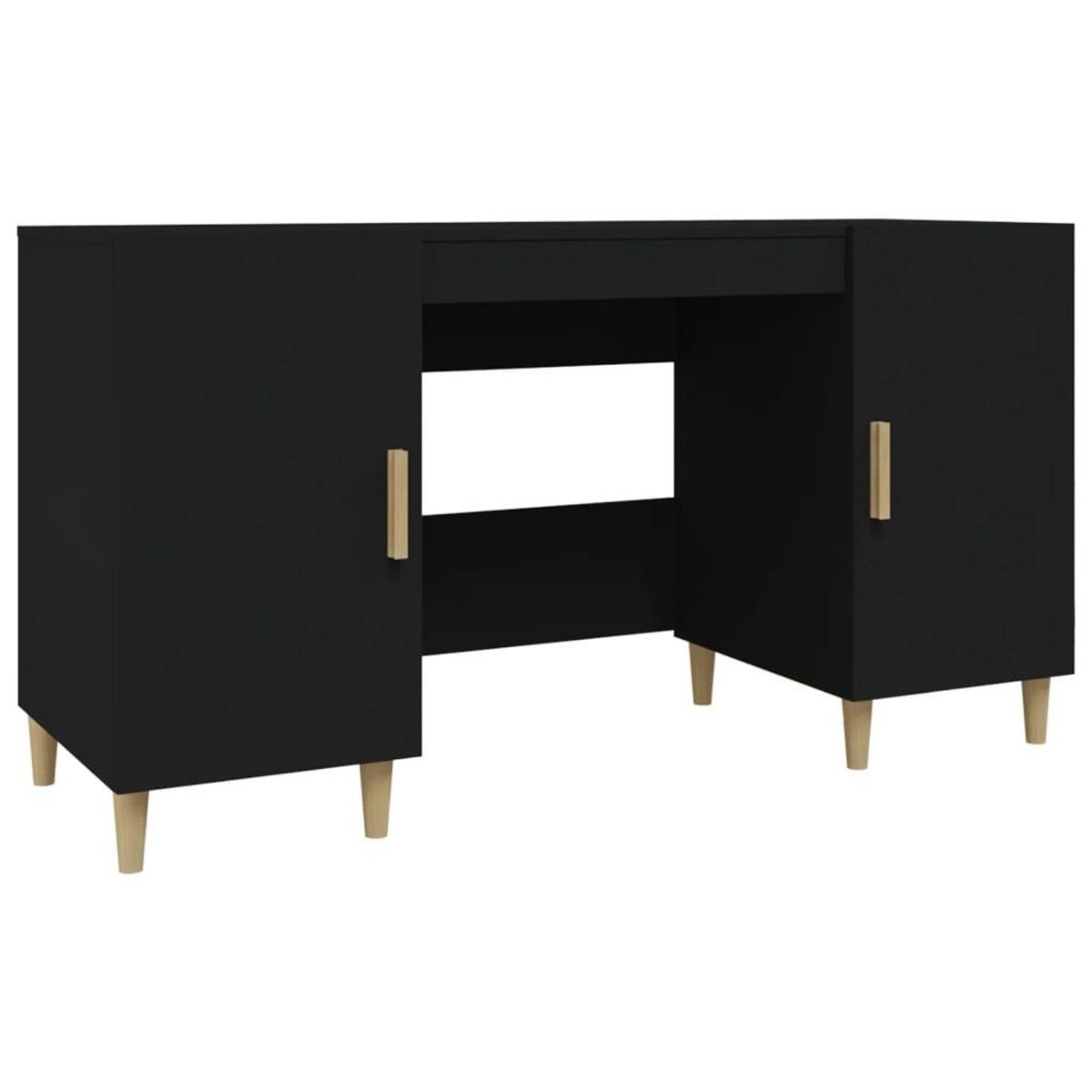 VIDAXL Bureau Noir 140x50x75 cm Bois d'ingenierie