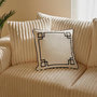 Voir la diapositive 3 : ATMOSPHERA Coussin Déco Brodé  The Palm  40x40cm Blanc
