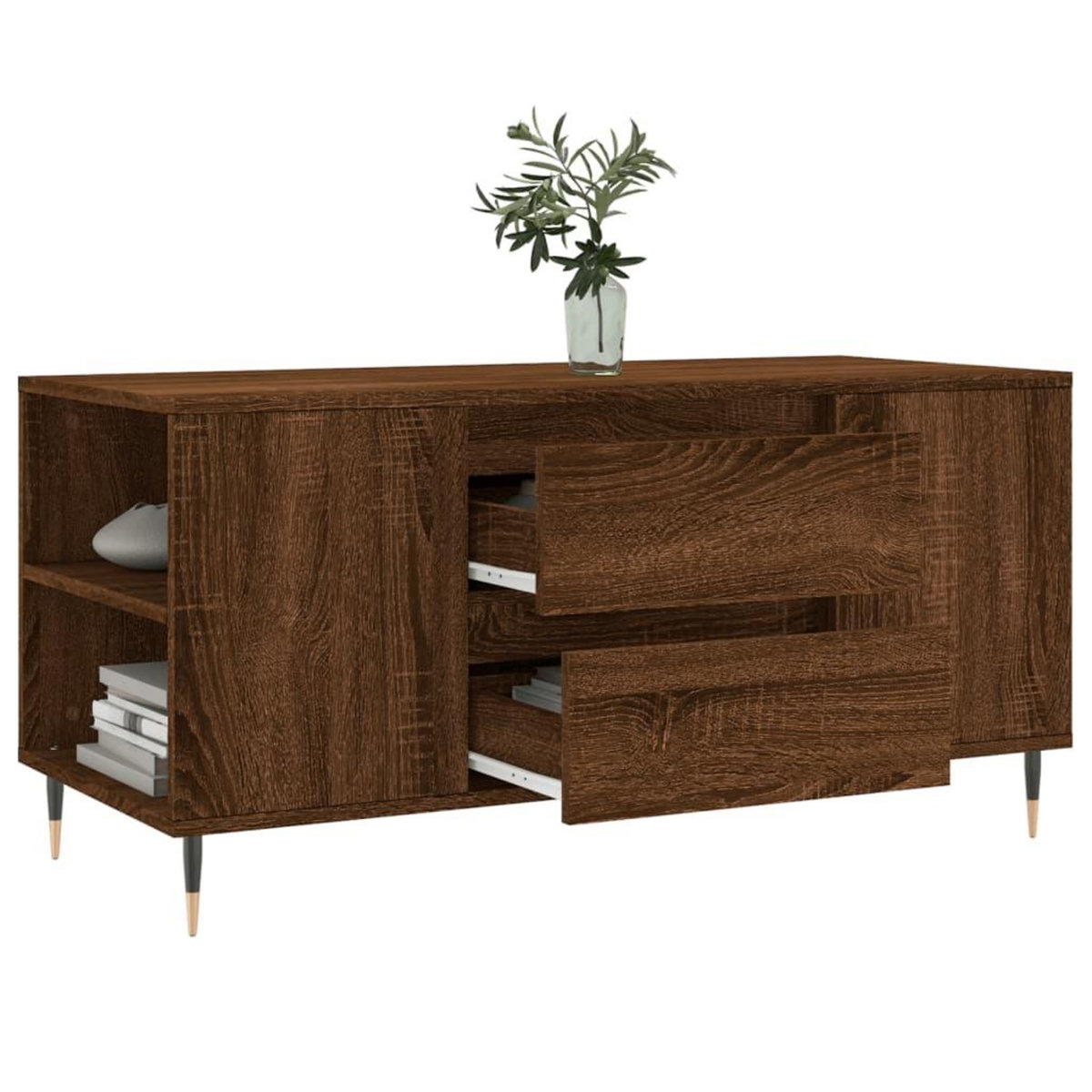 VIDAXL Table basse chene marron 102x44,5x50 cm bois d'ingenierie