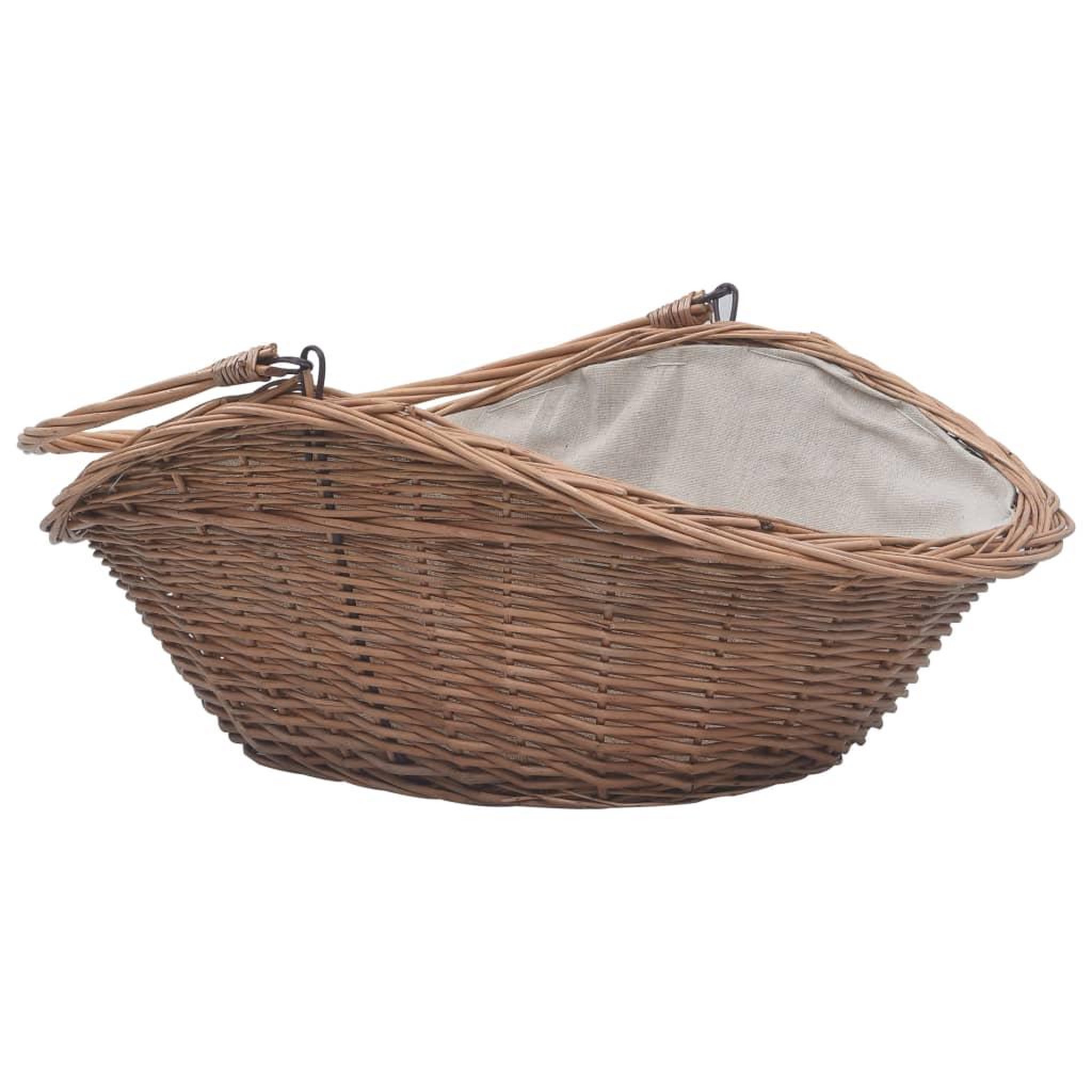 Voir la diapositive 4 : VIDAXL Panier a bois de chauffage avec poignee 60x44x55 cm saule