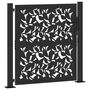 Voir la diapositive 2 : VIDAXL Portail de jardin noir 105x106 cm acier conception de feuilles