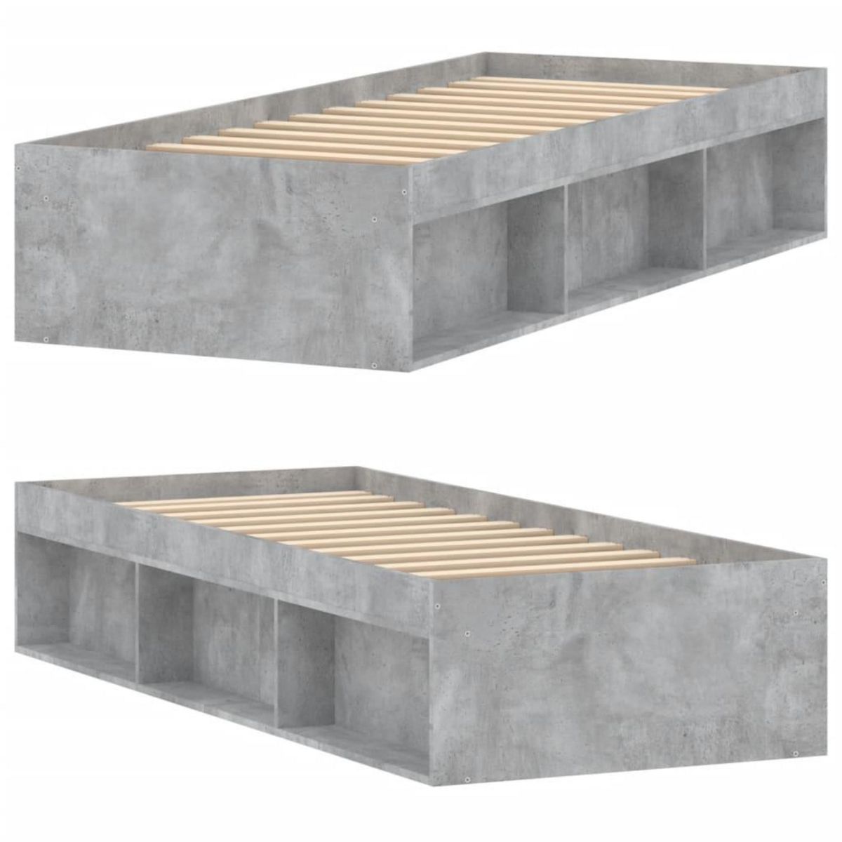 VIDAXL Cadre de lit sans matelas gris beton 75x190 cm