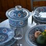 YODECO Service à couscous Marocain turquoise assiettes creuses - 12 pers