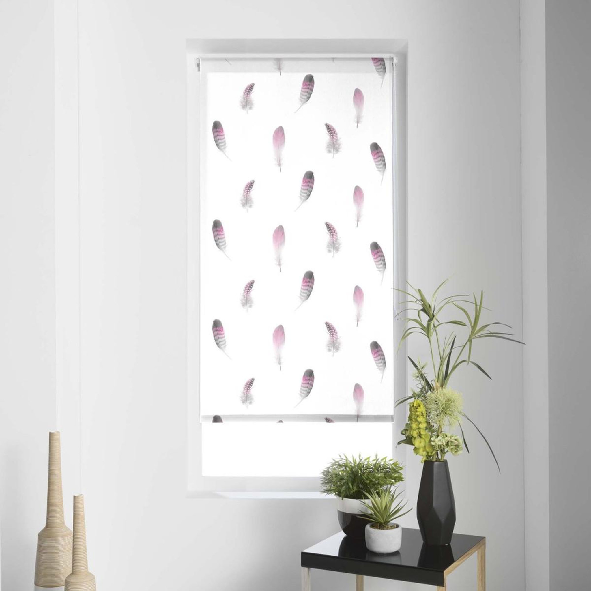 Voir la diapositive 1 : Douceur d'Intérieur Store enrouleur tamisant  plumala  45x180cm blanc