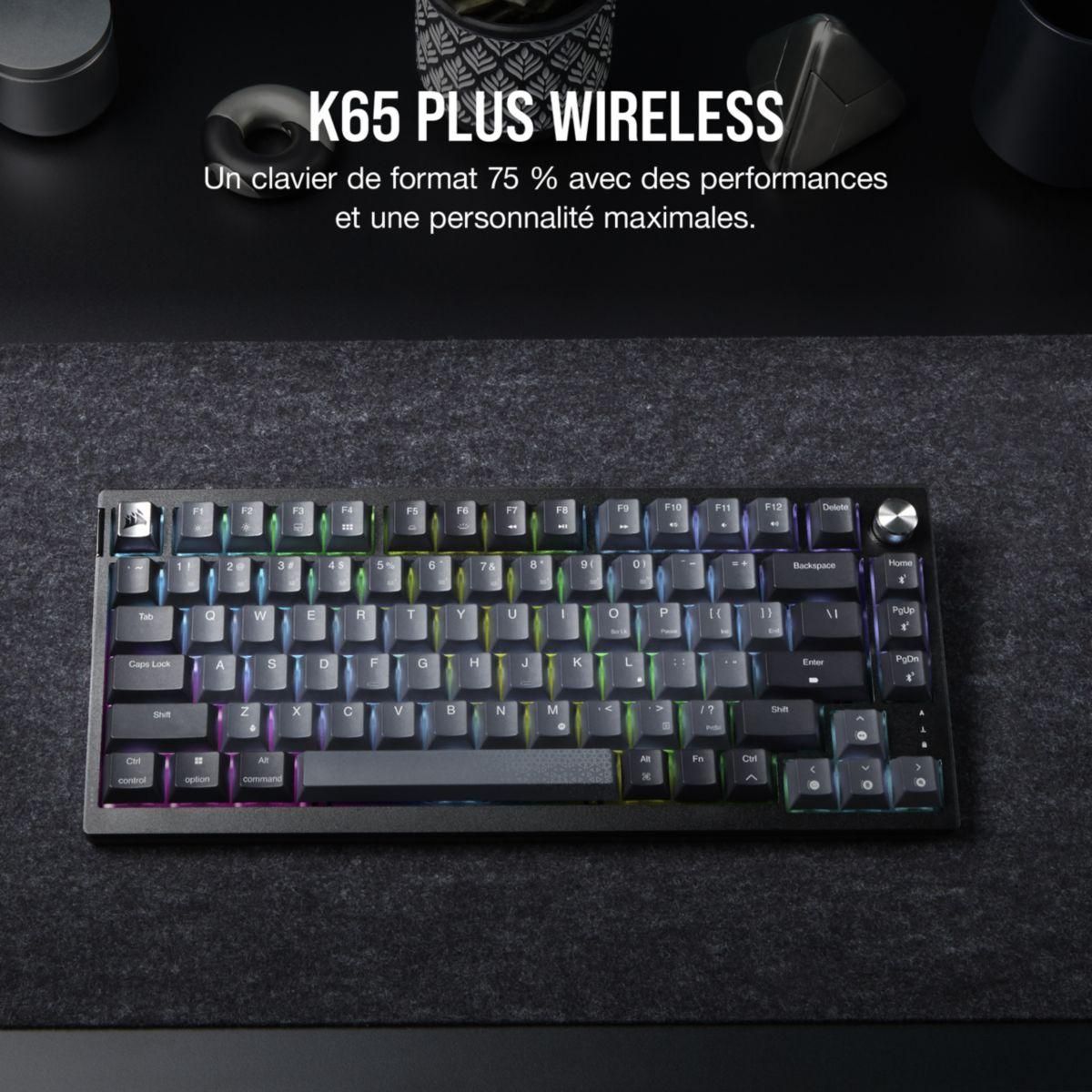 Corsair Clavier gamer sans fil K65 PLUS Wireless
