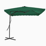 VIDAXL Parasol d'exterieur avec mat en acier 250x250 cm vert