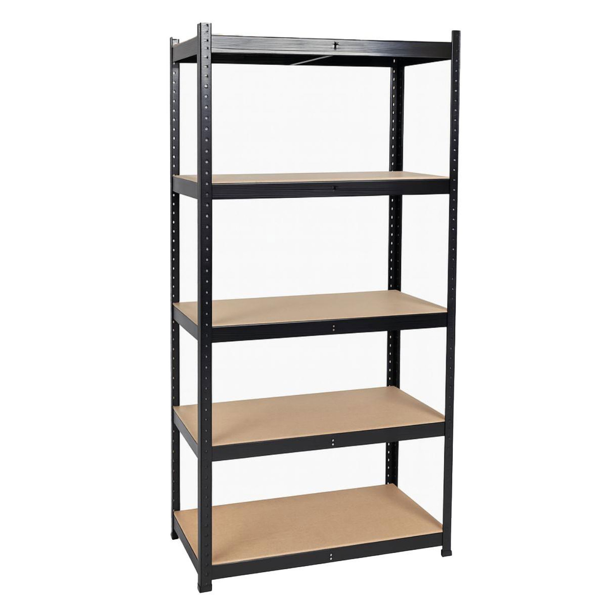 INTEC Etagère de rangement noire 90 x 40cm x h180cm - rayonnage métal haute qualité 5 plateaux charges lourdes 1500kg intec