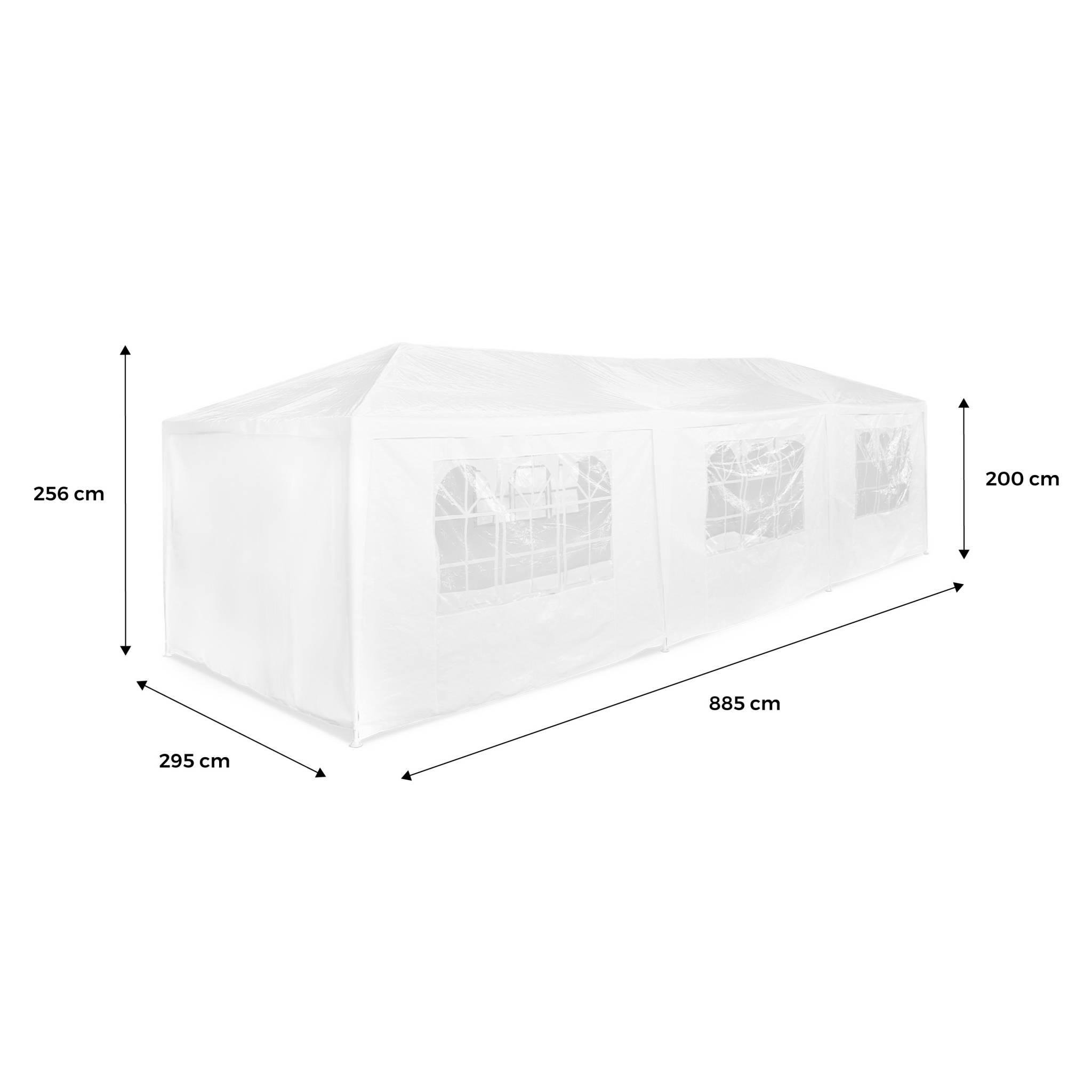 Voir la diapositive 6 : SWEEEK Tente de réception 3x9m. 27 m² - Massilia -  Blanc - à utiliser comme pavillon. tente de jardin. chapiteau ou tonnelle.