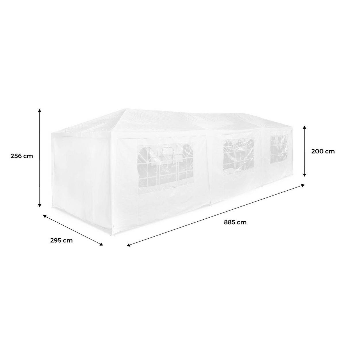 SWEEEK Tente de réception 3x9m. 27 m² - Massilia -  Blanc - à utiliser comme pavillon. tente de jardin. chapiteau ou tonnelle.