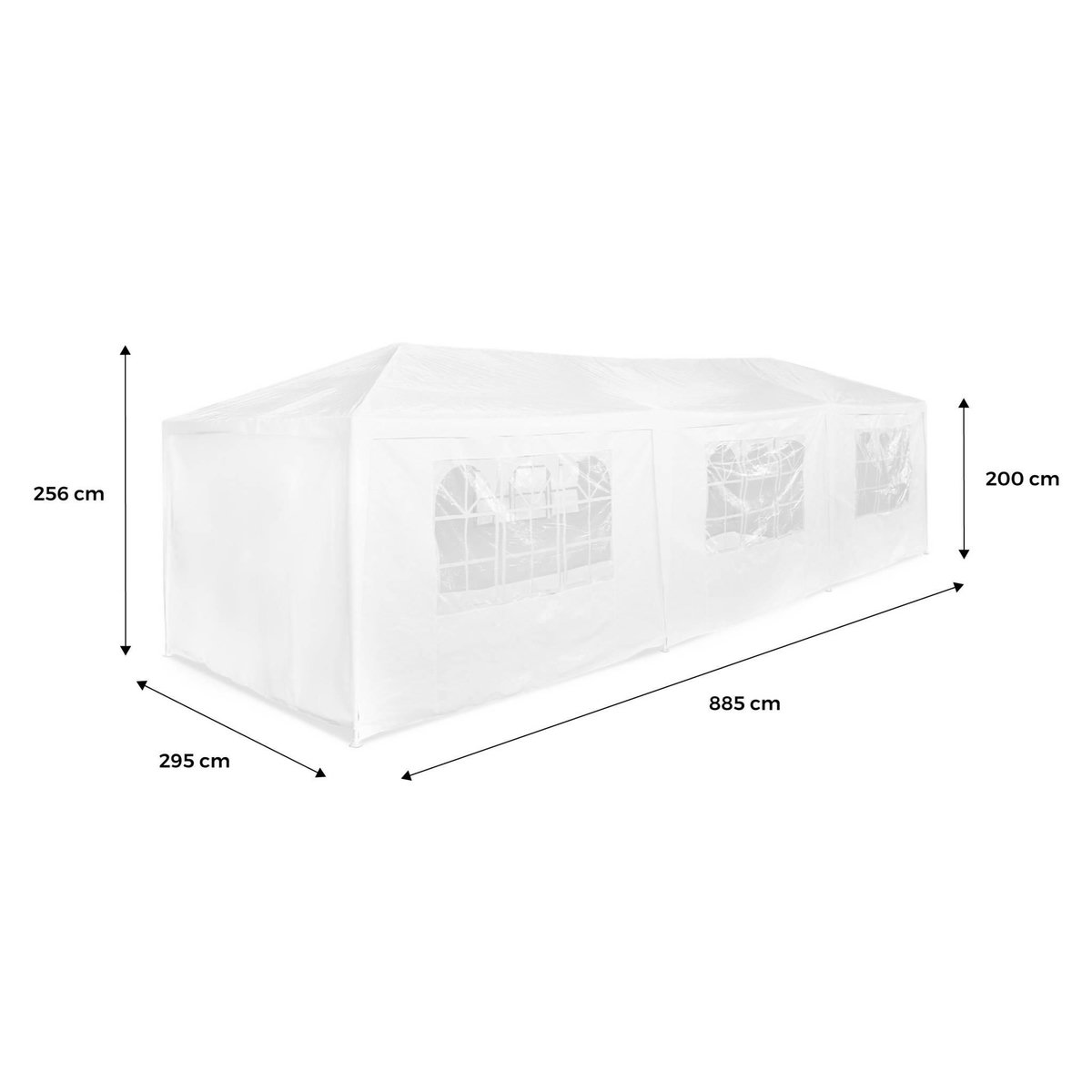 SWEEEK Tente de réception 3x9m. 27 m² - Massilia -  Blanc - à utiliser comme pavillon. tente de jardin. chapiteau ou tonnelle.