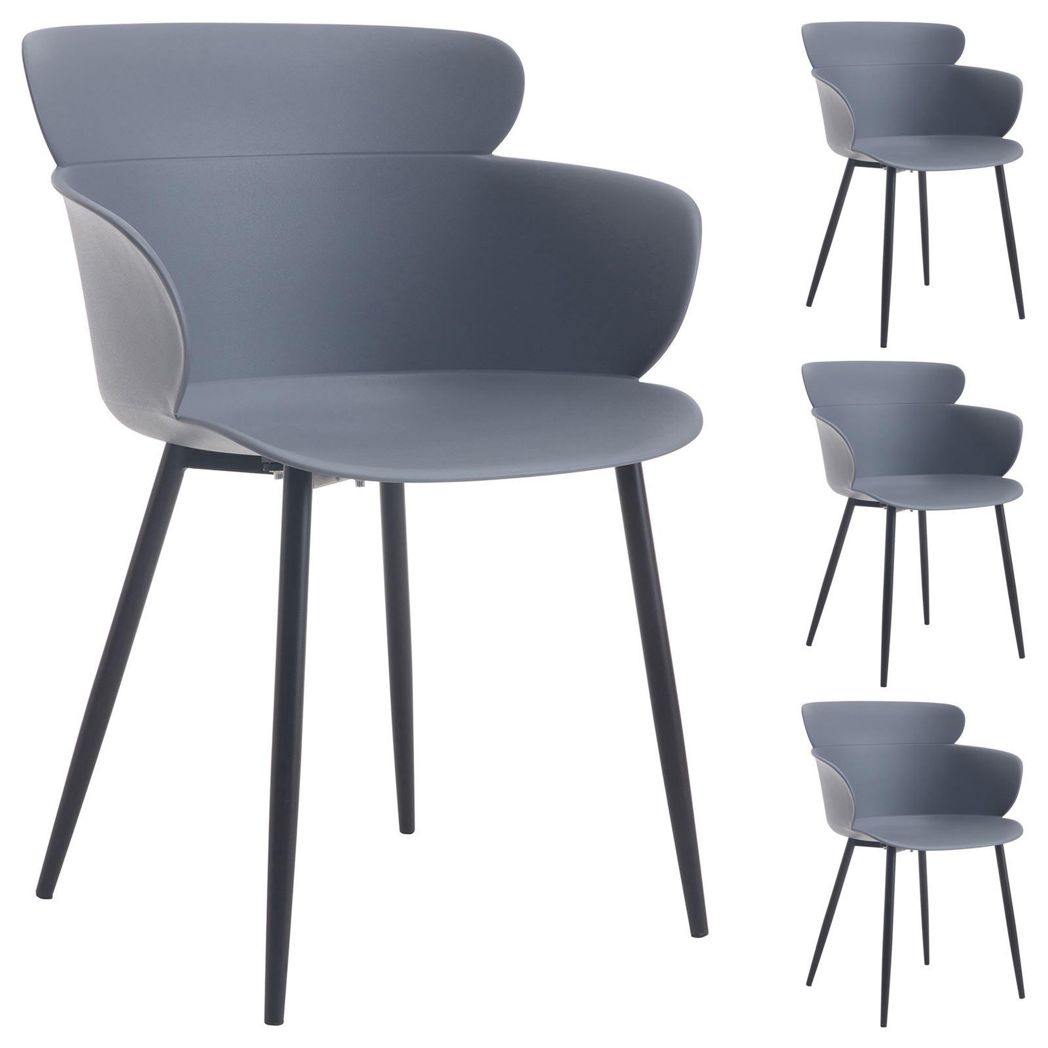 Voir la diapositive 1 : IDIMEX Lot de 4 chaises catch, en plastique