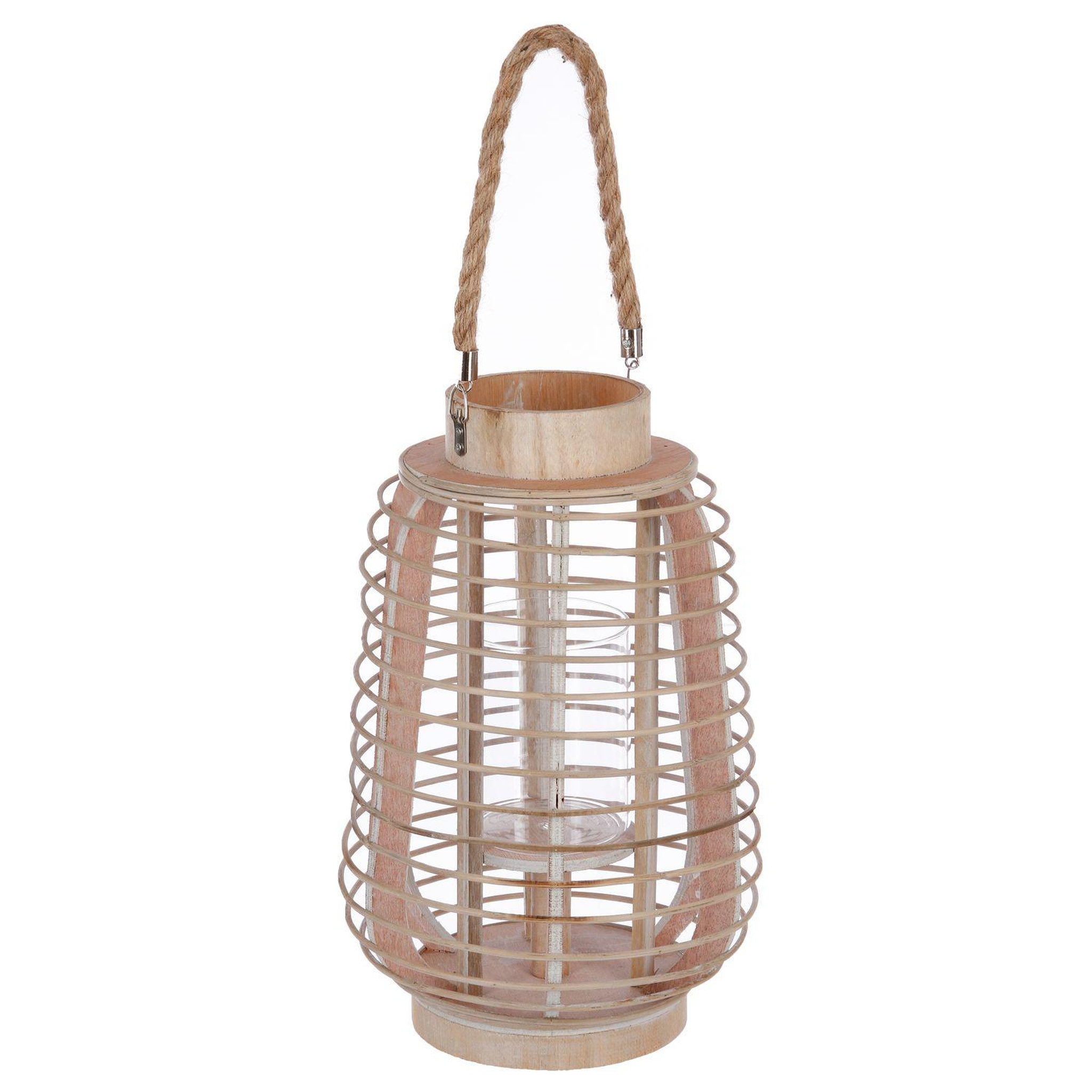 ATMOSPHERA Lanterne en rotin ethnique Azia - H. 33 cm - Beige