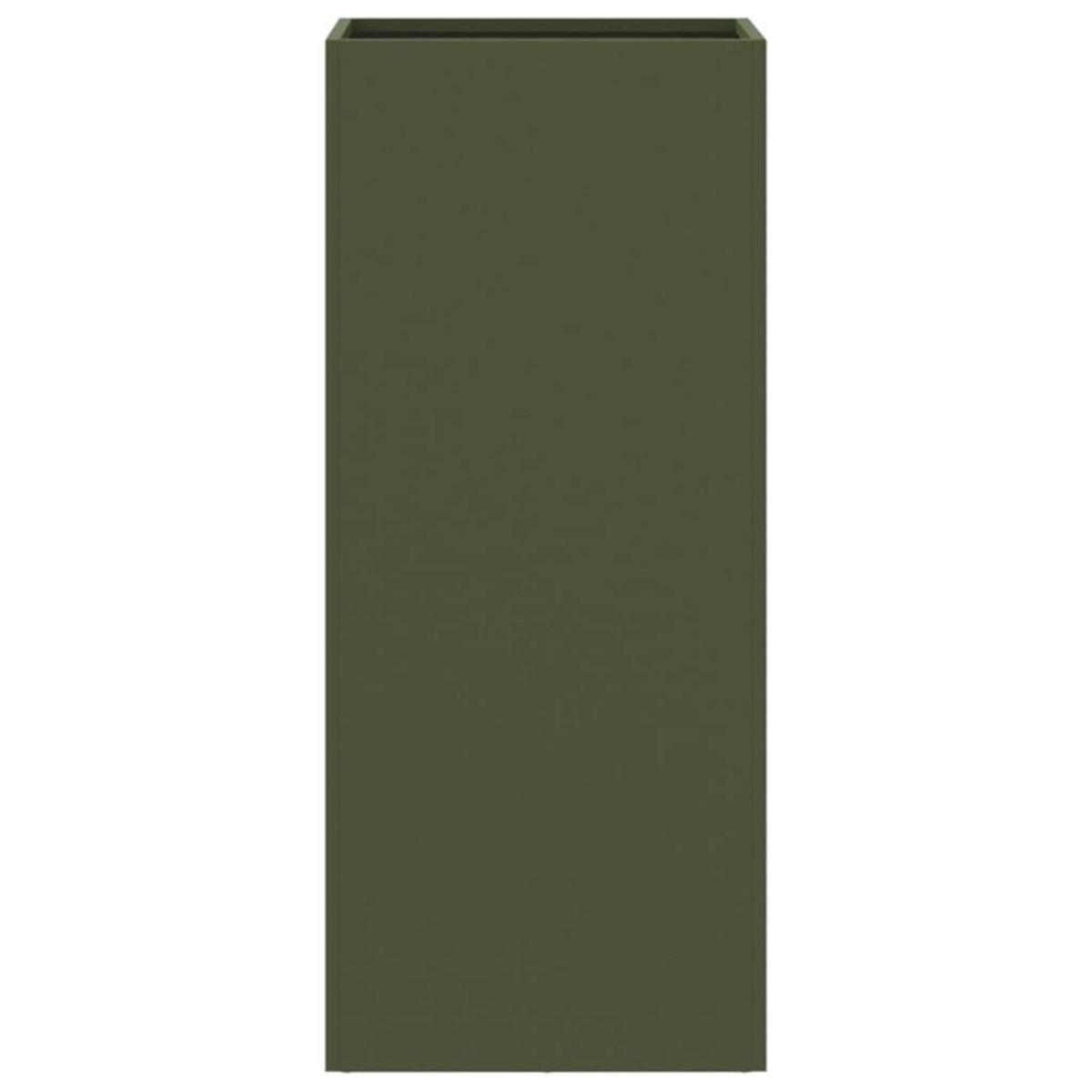 VIDAXL Jardiniere vert olive 32x29x75 cm acier