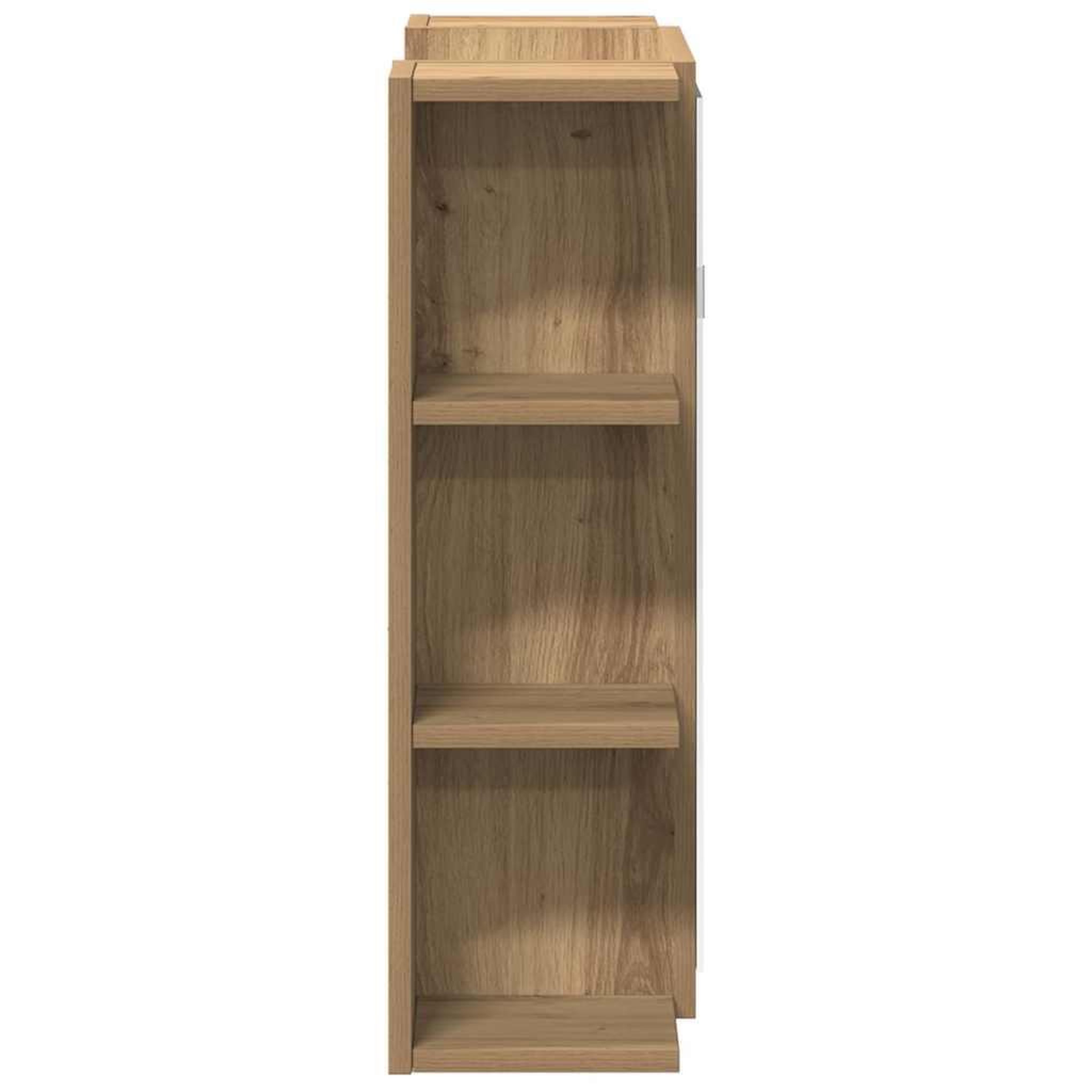 Voir la diapositive 5 : VIDAXL Armoire a miroir de salle de bain chene artisanal 80x20,5x64 cm