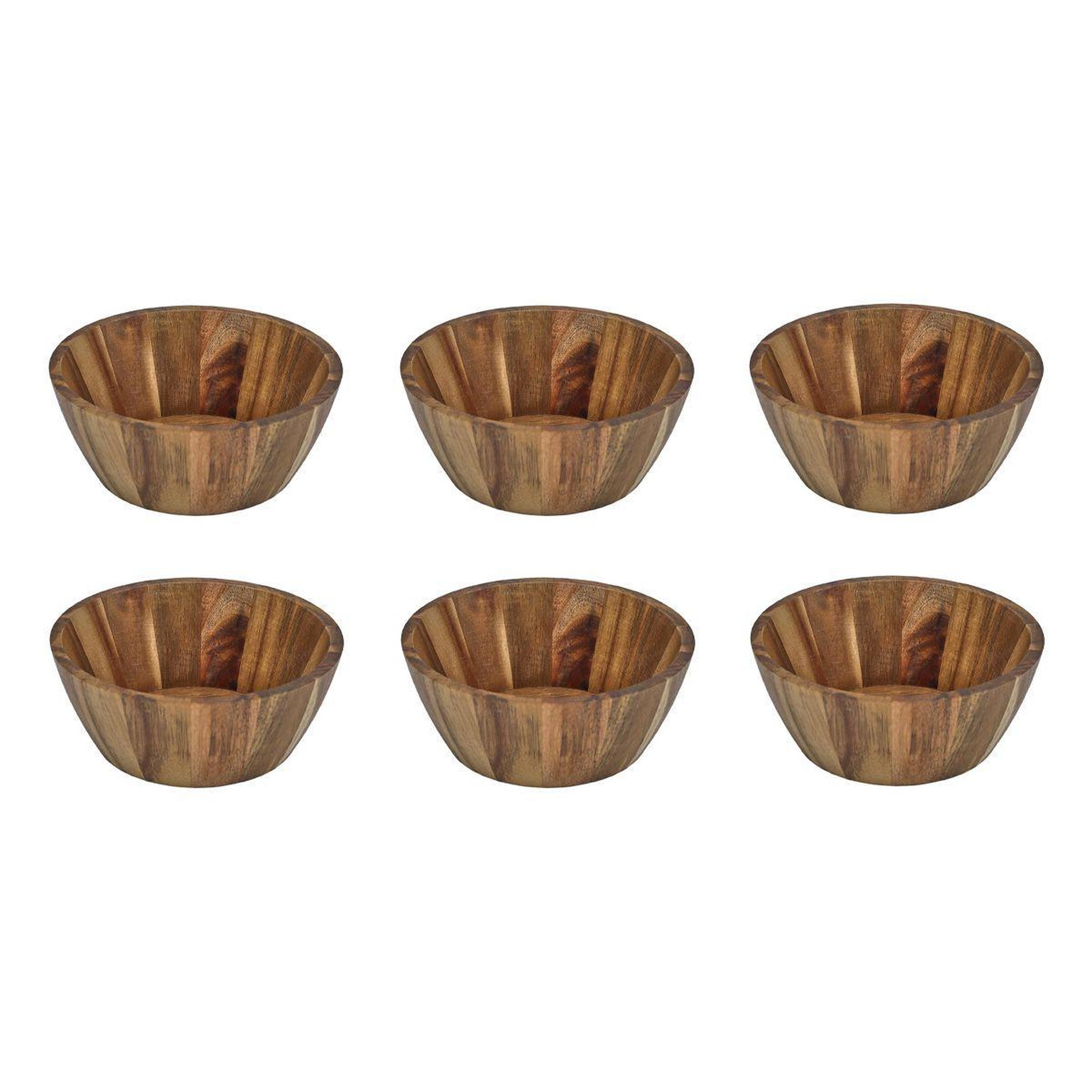 The Home Deco Factory Lot de 6 Coupelles  Acacia  16cm Marron