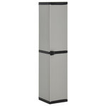 VIDAXL Armoire de rangement de jardin 3 etageres Gris/noir 34x40x168cm