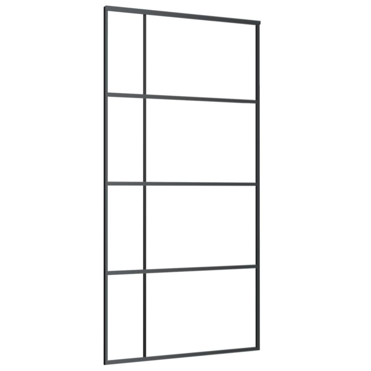 VIDAXL Porte coulissante Verre ESG et aluminium 102,5x205 cm Noir