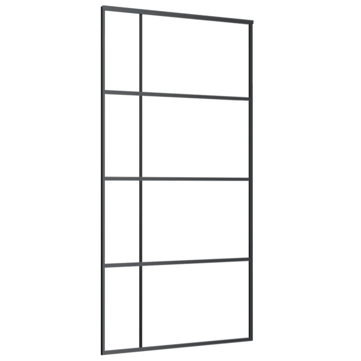VIDAXL Porte coulissante Verre ESG et aluminium 102,5x205 cm Noir