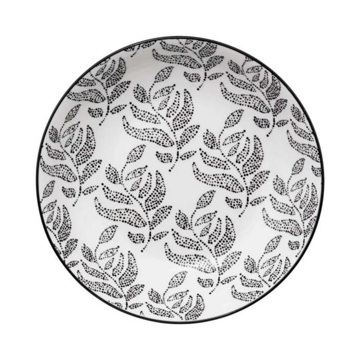 SECRET DE GOURMET Service de Table 18 Pièces  Eva  27cm Blanc & Noir