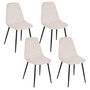 Voir la diapositive 1 : ATMOSPHERA Lot de 4 chaises en tissu chenille et pieds métal TYKA