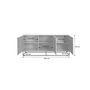 Voir la diapositive 5 : SWEEEK Buffet en décor bois et cannage arrondi. piètement et poignées en métal noir - 3 portes 160cm. buffet bas