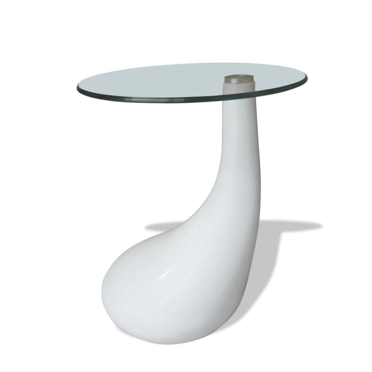 VIDAXL Table basse avec dessus de table en verre rond Blanc brillant