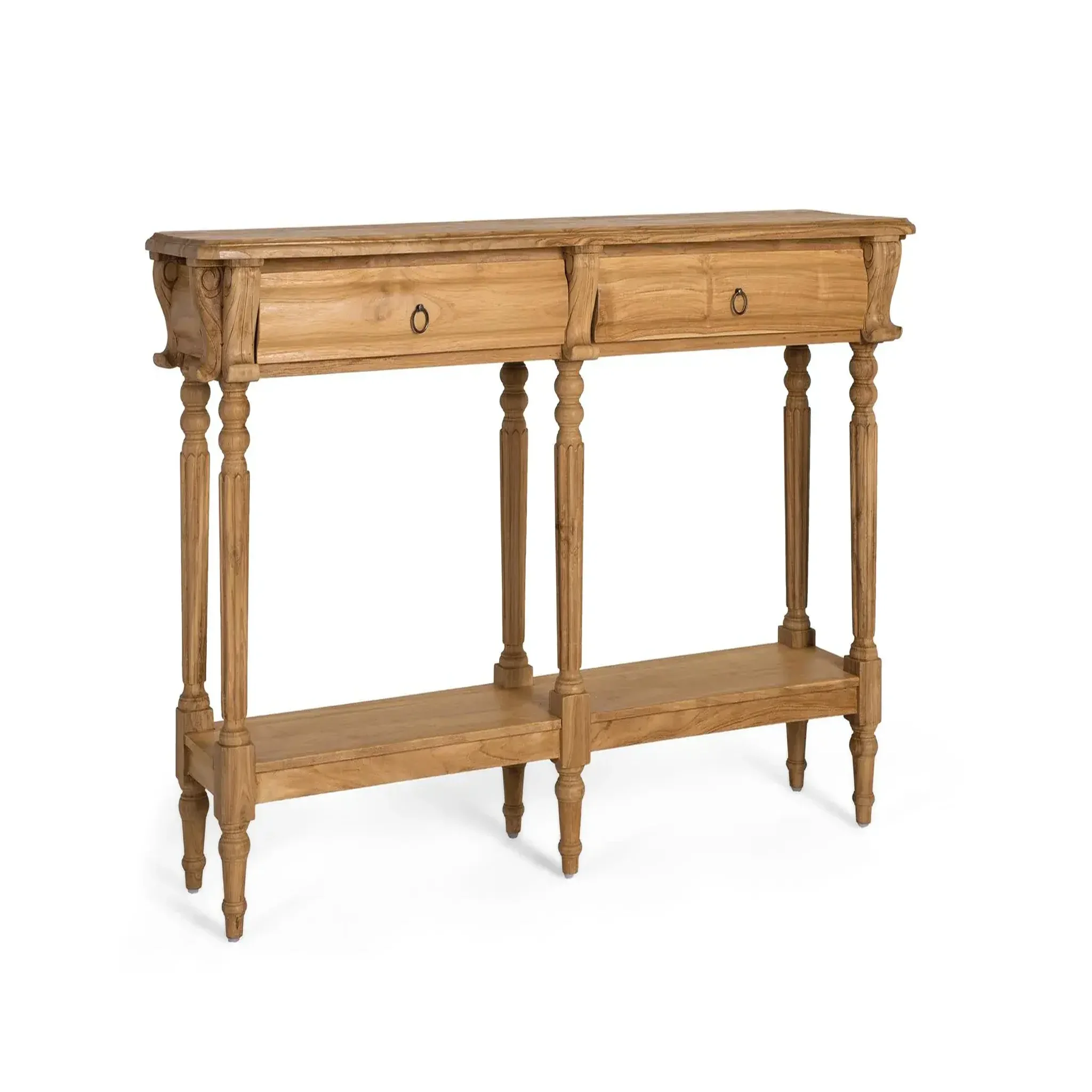 Voir la diapositive 2 : GINER Y COLOMER SL Console en bois de teck 151 cm style classique contemporain