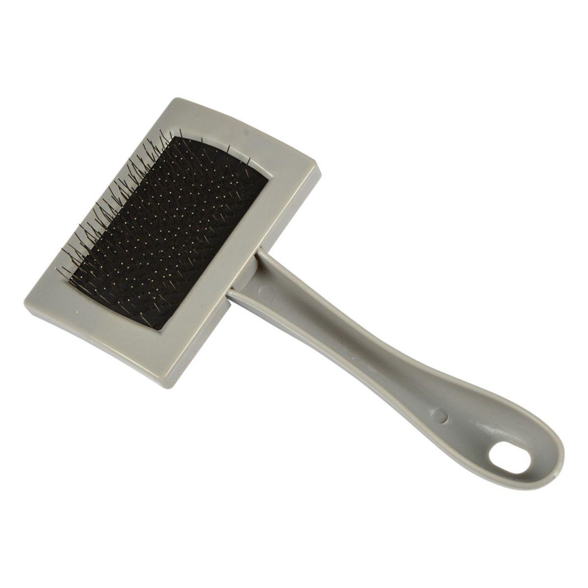 Voir la diapositive 2 : LOVE STORY Brosse de toilettage  picots  15cm gris & rouge