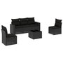 Voir la diapositive 2 : VIDAXL Salon de jardin 6 pcs avec coussins noir resine tressee