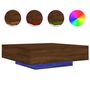 Voir la diapositive 2 : VIDAXL Table basse avec lumieres LED chene marron 100x100x31 cm