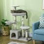 Voir la diapositive 2 : PAWHUT Arbre à chat griffoirs sisal naturel niche plateformes panier hamac jeux boules suspendues peluche gris