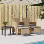 Voir la diapositive 3 : VIDAXL Canape de jardin 2 places avec table et tabourets beige rotin