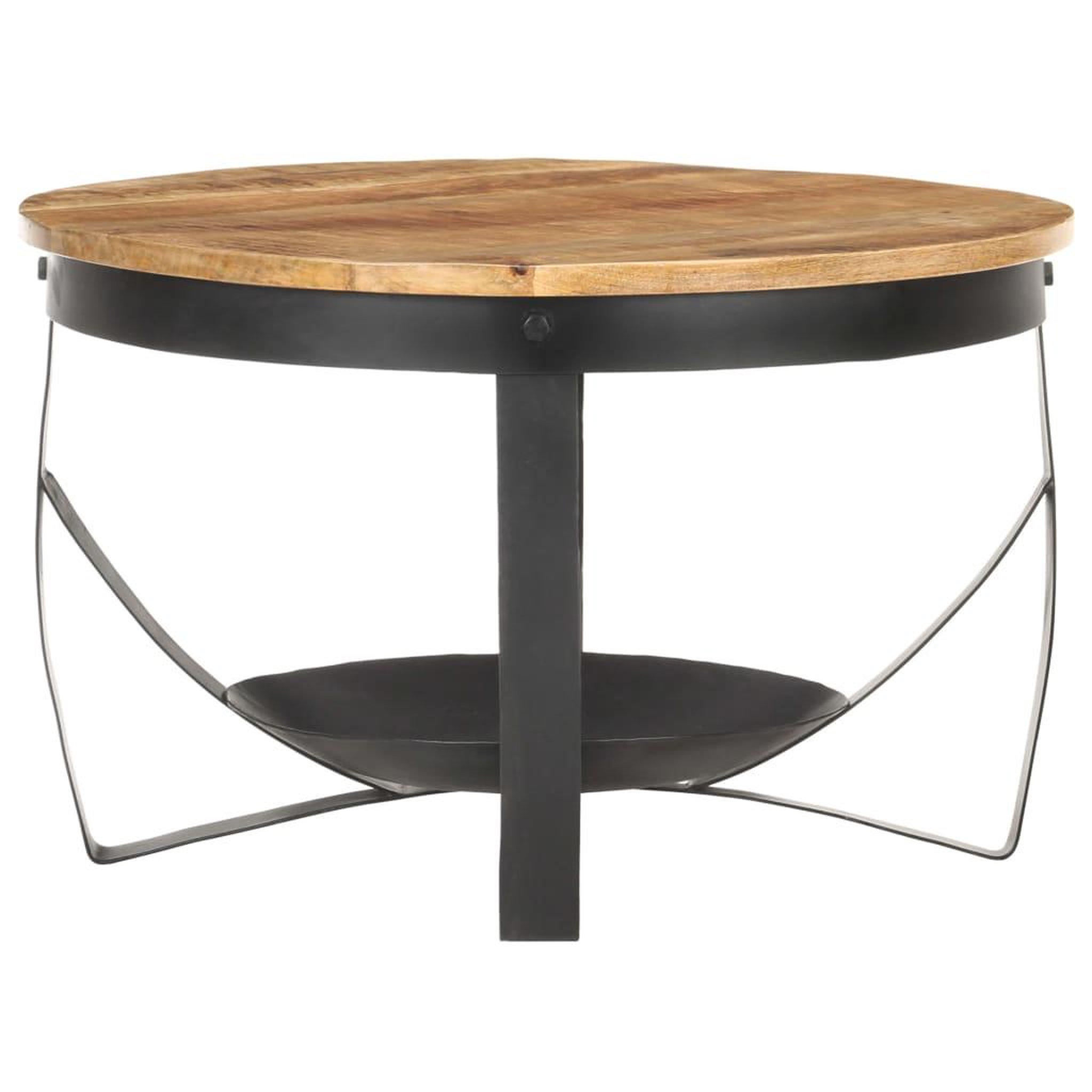 Voir la diapositive 2 : VIDAXL Table basse Ø68x43 cm Bois de manguier brut