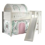 Paris Prix Lit Enfant Toboggan, Tente & Tunnel  Scott Birdy  90x200cm Blanc