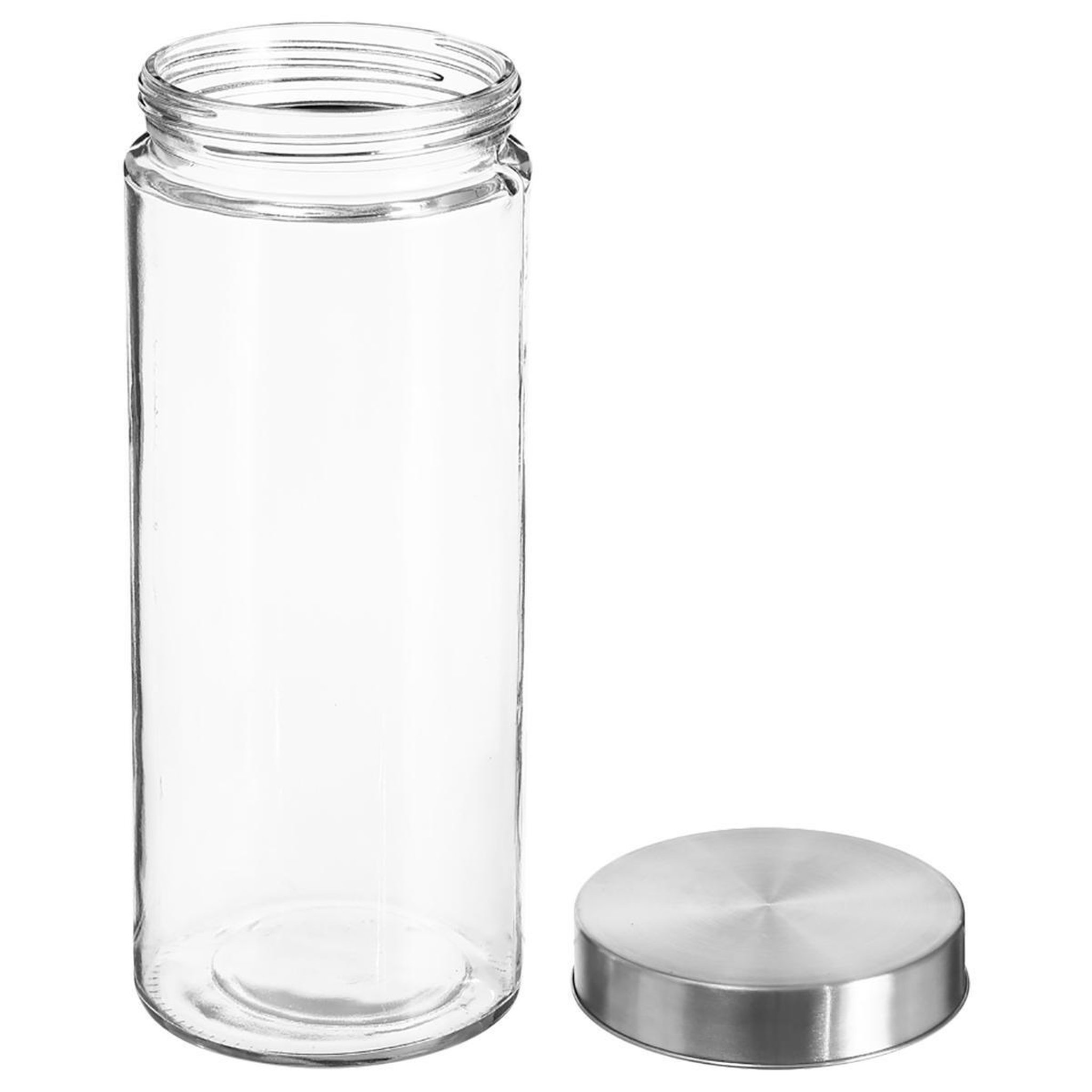 Voir la diapositive 2 : FIVE Bocal en verre  guy  2l transparent & argent