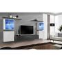 Voir la diapositive 2 : Paris Prix Meuble TV Mural Design  Switch XIV  320cm Blanc & Gris