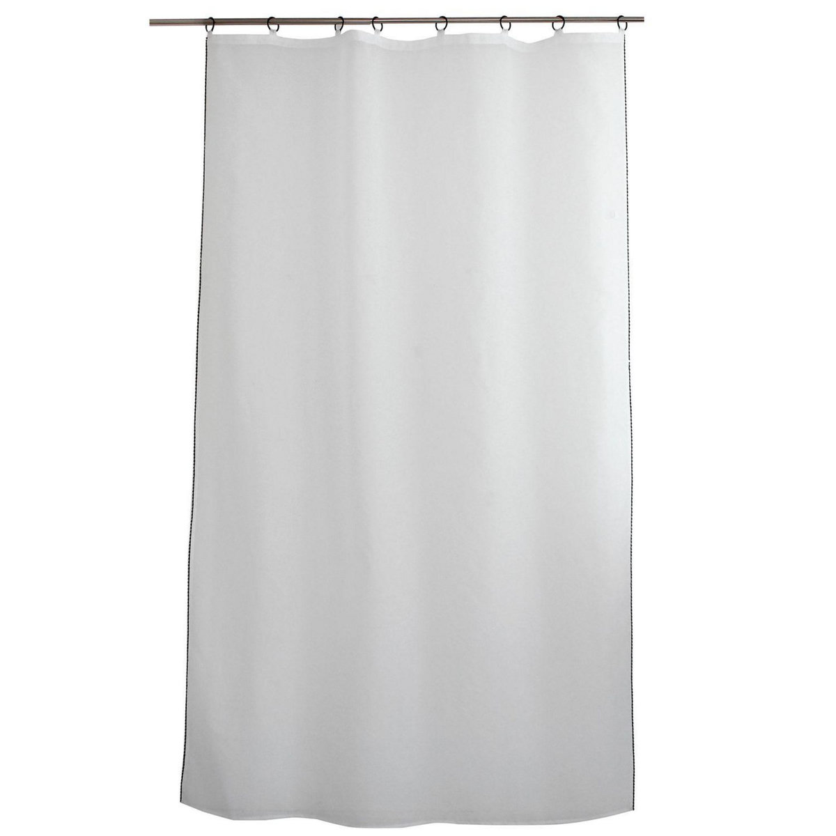 TOILINUX Voilage brodé avec anneaux noirs ANGELINA - 140 x 240 cm - Blanc