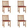 Voir la diapositive 1 : VIDAXL Chaises de jardin lot de 4 avec coussins Bois de teck massif