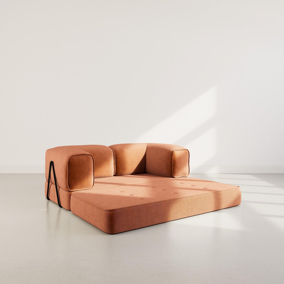 LISA DESIGN Poppy - canapé 3 places convertible en velours côtelé