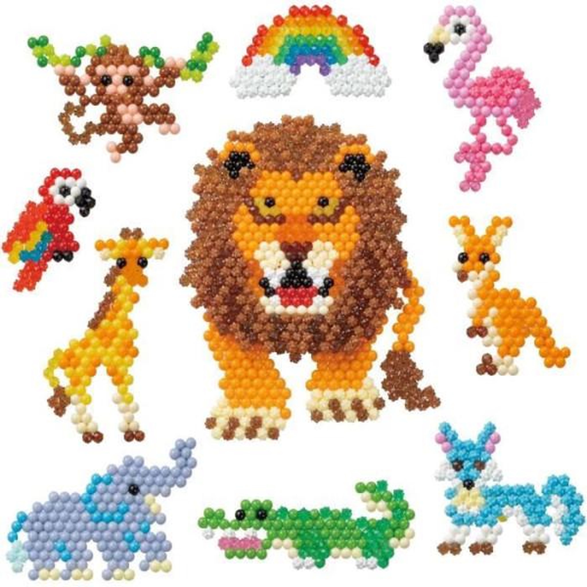 Voir la diapositive 4 : Aquabeads Coffret de perles a repasser - AQUABEADS - Balade en savane - 1000 perles et 4 bases de création incluses