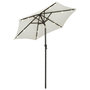 Voir la diapositive 2 : VIDAXL Parasol avec lumieres LED sable 200x211 cm aluminium