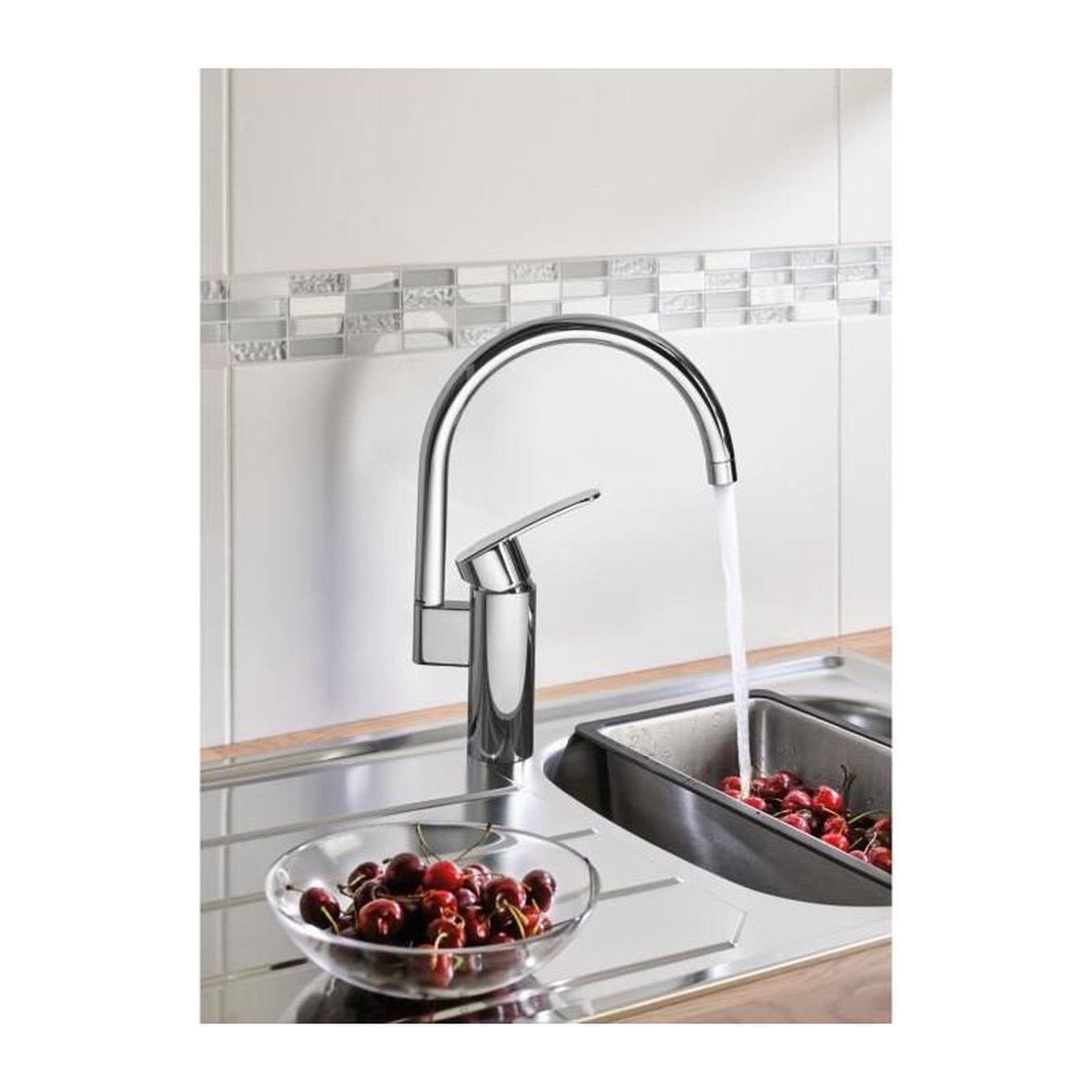 Voir la diapositive 2 : Grohe Robinet de cuisine - Chromé - Bec Haut - GROHE Wave Cosmopolitain - 32449001