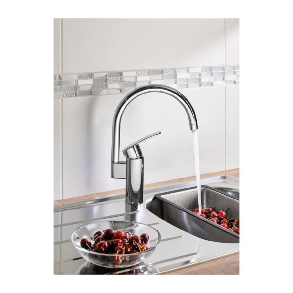 Grohe Robinet de cuisine - Chromé - Bec Haut - GROHE Wave Cosmopolitain - 32449001