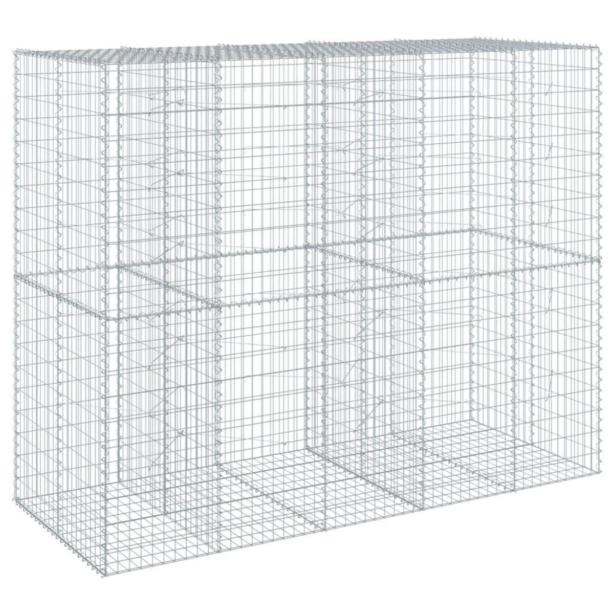 VIDAXL Panier gabion avec couvercle 250x100x200 cm fer galvanise