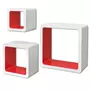 VIDAXL Etageres murales Forme de cube 6 pcs Blanc et rouge