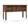 Voir la diapositive 6 : VIDAXL Table console Bois massif de sapin 131 x 35,5  x 75 cm Marron
