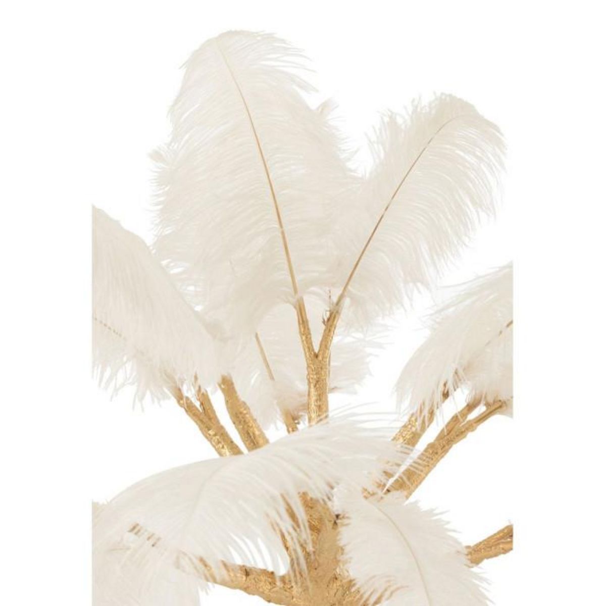Paris Prix Arbre Déco en Métal  Plumes  120cm Or & Blanc