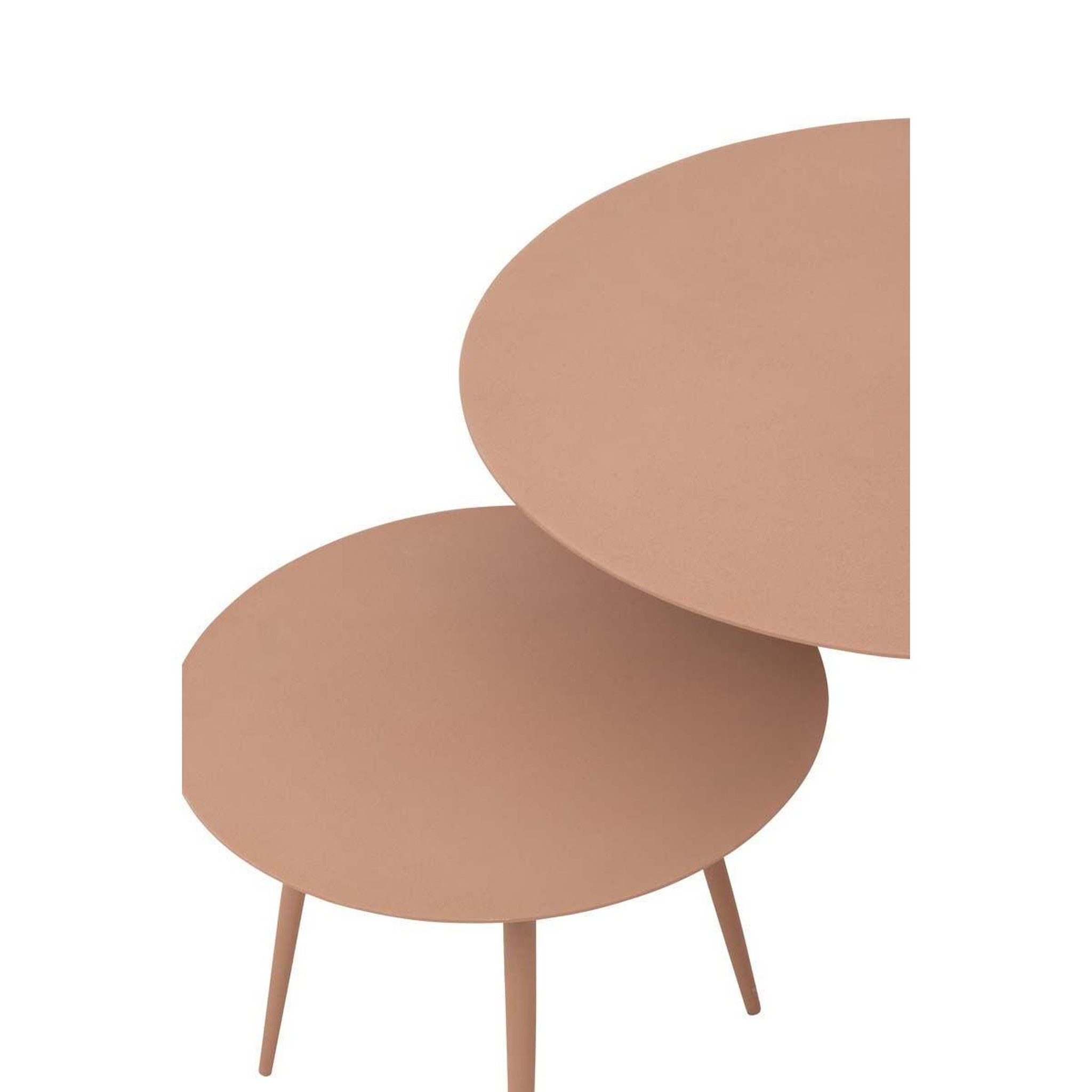 Voir la diapositive 2 : J-LINE Lot de 3 tables gigognes  obi  56cm vieux rose