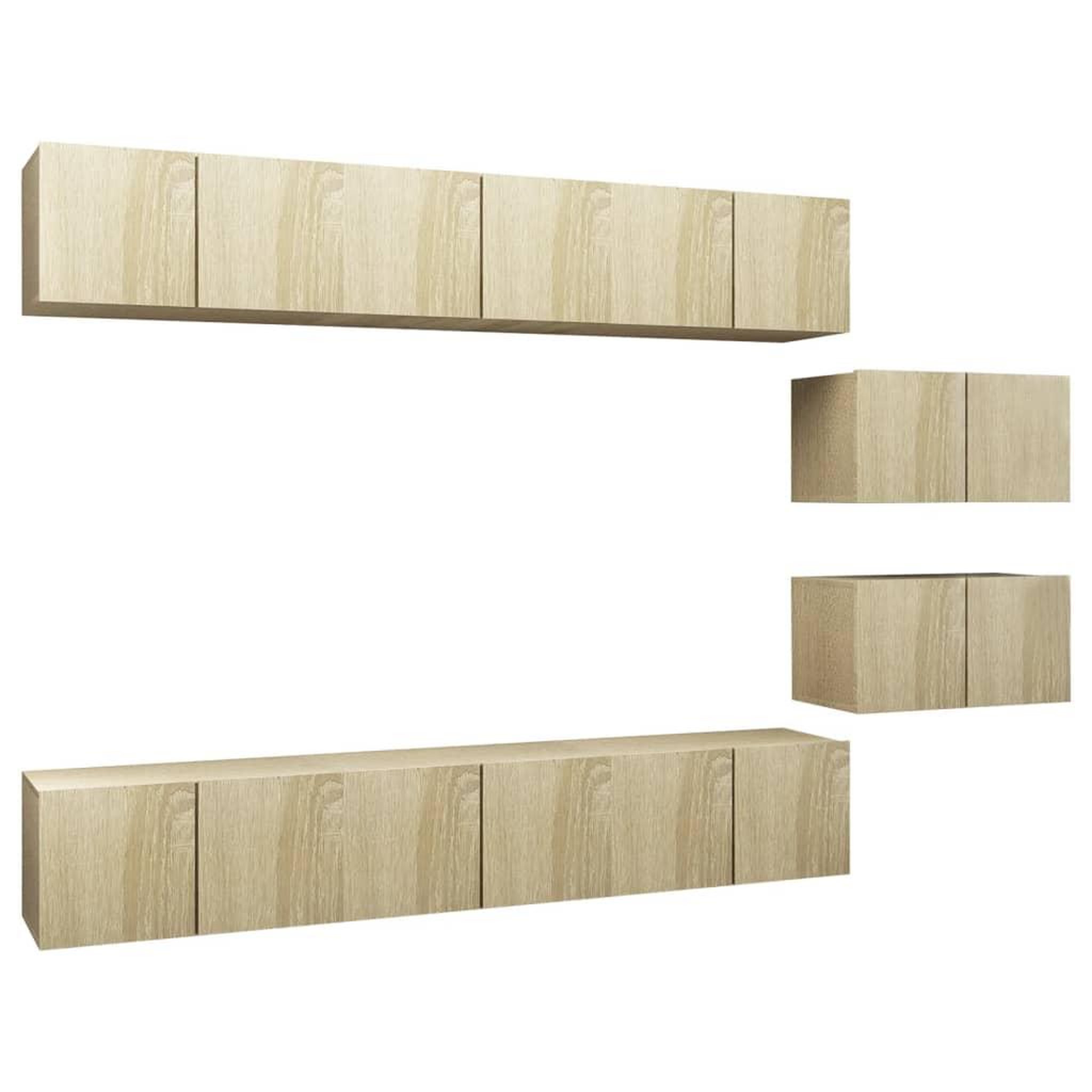 Voir la diapositive 2 : VIDAXL Meubles TV 8 pcs Chene sonoma Bois d'ingenierie
